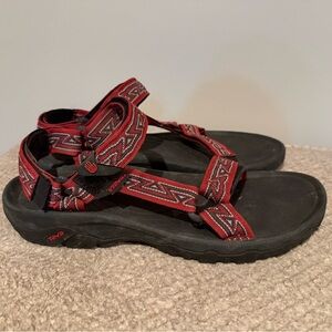 Teva Hurricane Mens 4156 Adjustable Strap Hiking Sandals Red and Black Size 11
